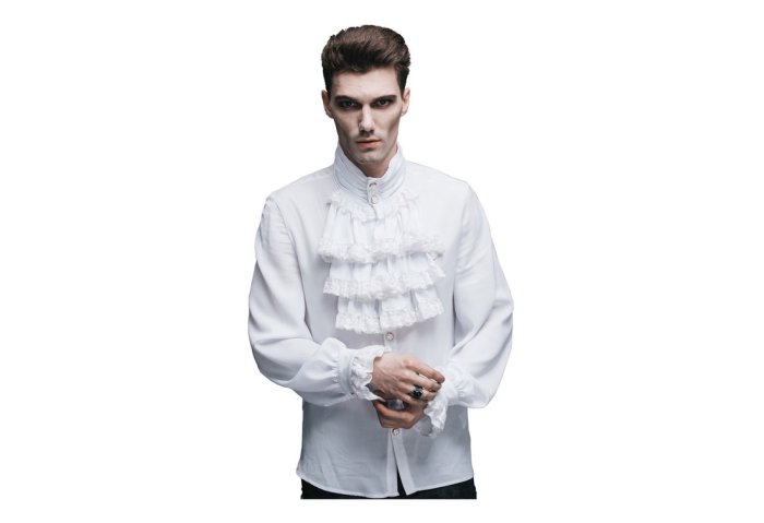 Mens white ruffle dress shirt