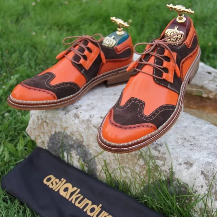 Orange dress shoes for men